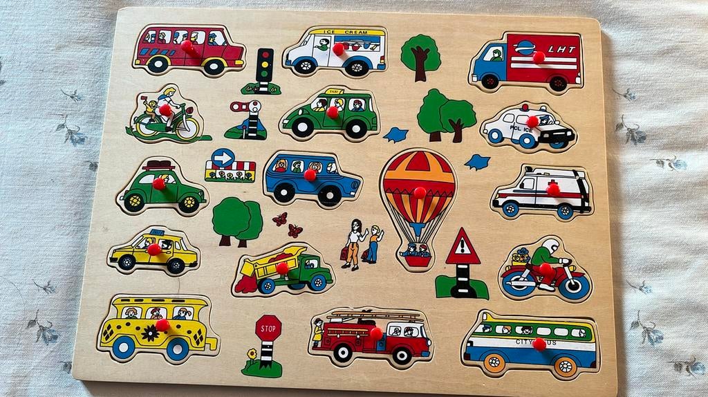 Puzzle en bois voiture, Enlèvement ou Envoi, 10 à 50 pièces, Comme neuf, En bois