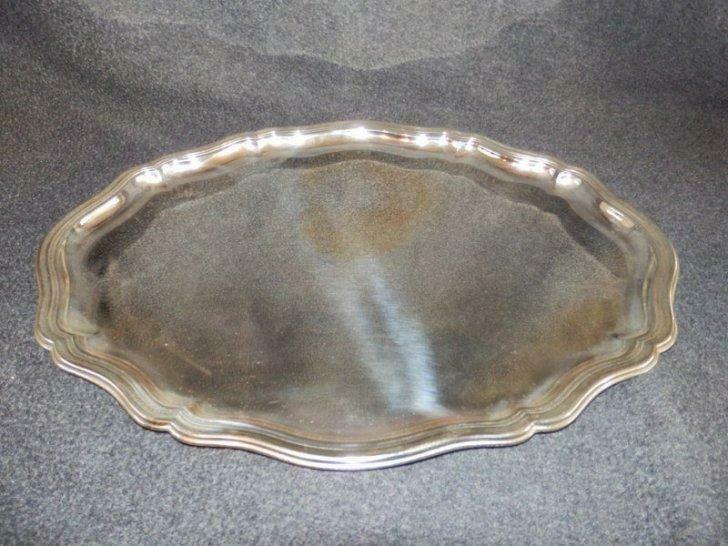 Tilquin verzilverde serveerschaal Knabel Germany ( 45cm), Antiek en Kunst, Ophalen of Verzenden