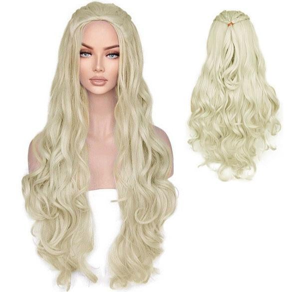 Game of Thrones pruik blond lang haar met vlechten, Envoi, Neuf