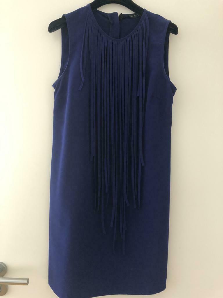 Jurk, Blauw, Zara, Knielengte, Maat 36 (S)