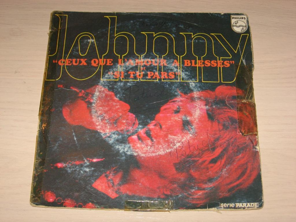 Disque vinyl 45 tours johnny hallyday ceux que l'amour à ble, Enlèvement ou Envoi, Comme neuf, Pop rock