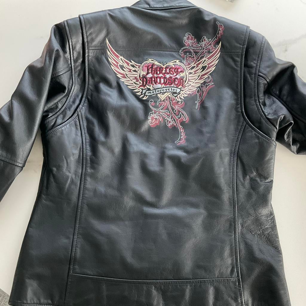 Harley Davidson Lederen motorjas dames/nieuwstaat, Motoren, Ophalen of Verzenden, Dames