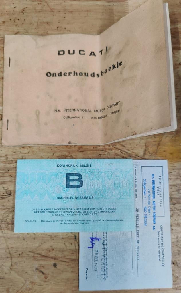 Ducati 500 1978 papieren, Motoren, Ophalen of Verzenden