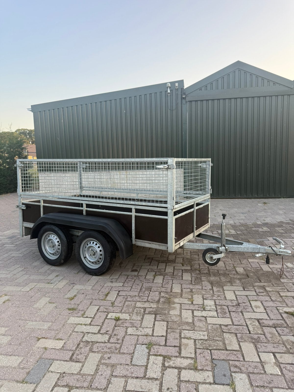 Dubbelasser Aanhangwagen met loofrekken, Auto diversen, Ophalen, Zo goed als nieuw