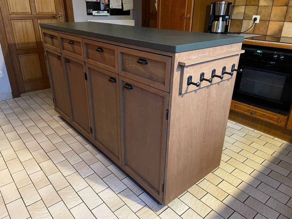 Toonbank/keukeneiland/2-zijdige kast met dekton, Maison & Meubles, 150 à 200 cm, Comme neuf, Enlèvement, 100 à 150 cm