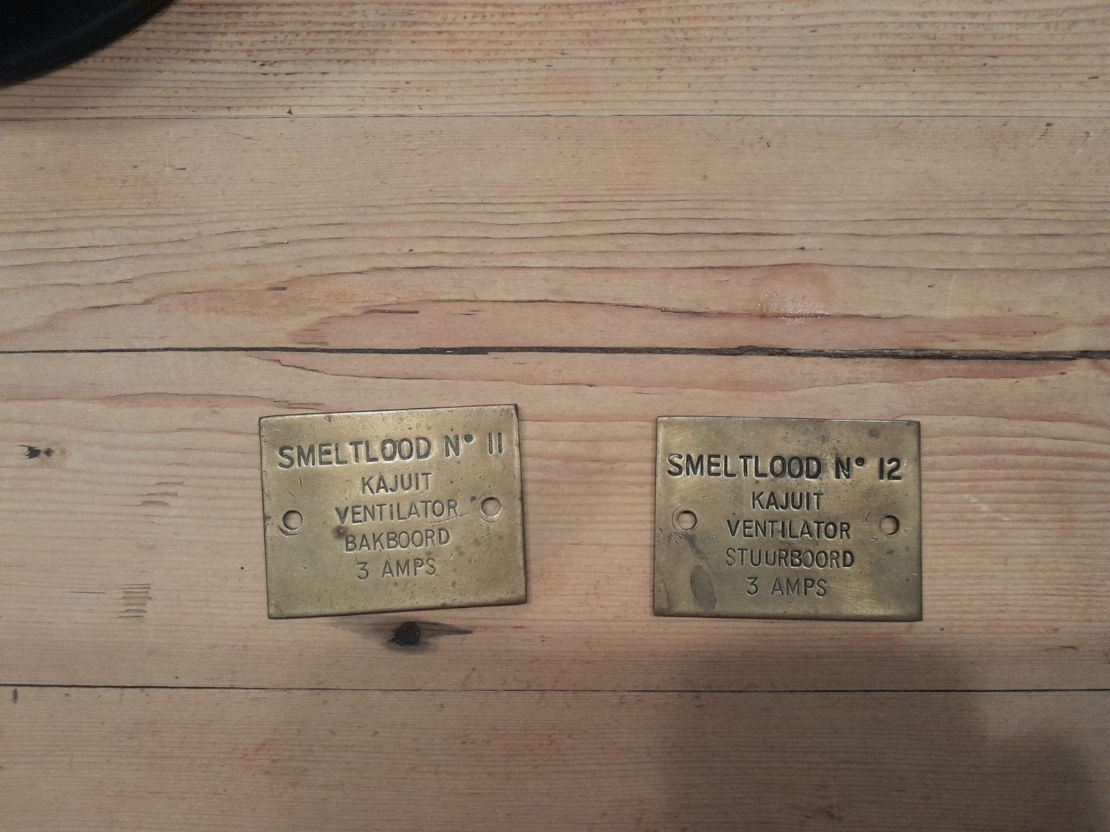 twee scheepsbordjes, Verzamelen, Scheepvaart, Ophalen