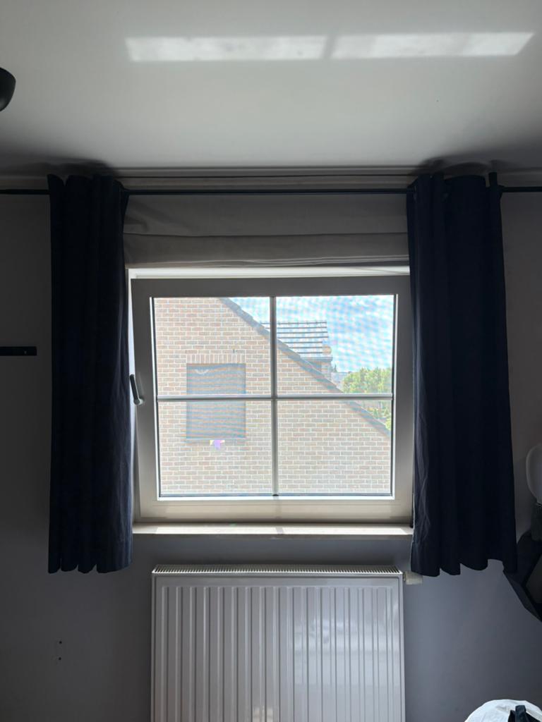 Gordijn Zwart Gordijnstok, Huis en Inrichting, Stoffering | Gordijnen en Lamellen, Ophalen, 150 tot 200 cm, Nieuw, 100 tot 150 cm