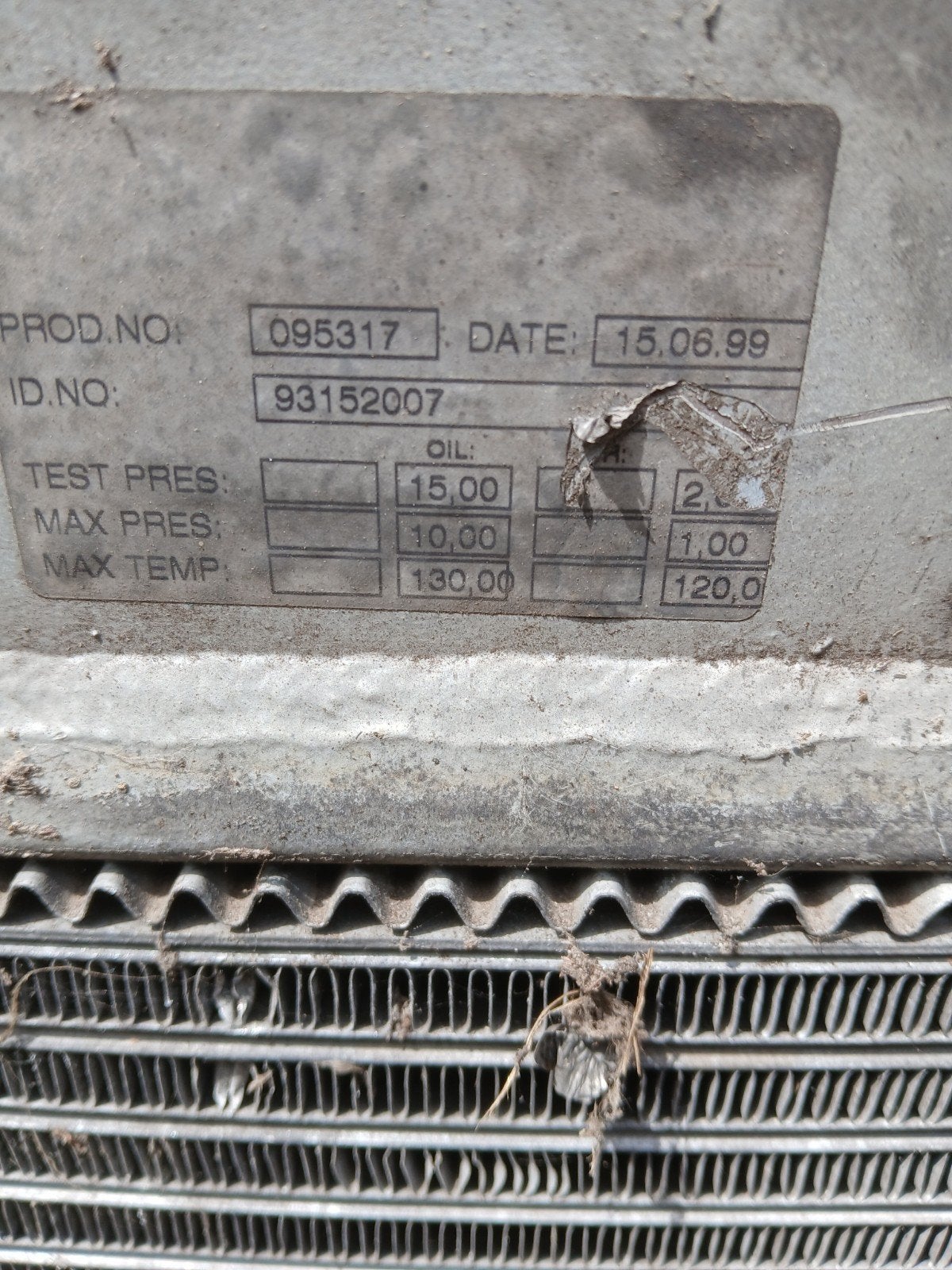 Radiator kubota schroefcompressor, Ophalen
