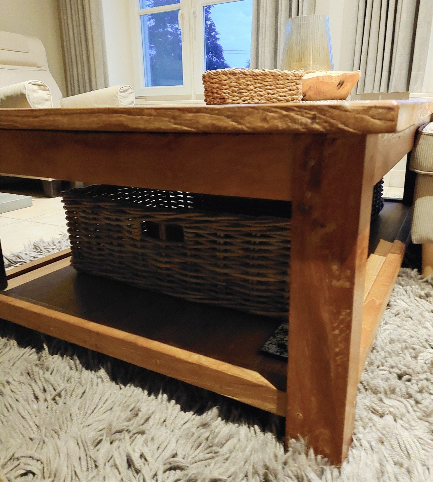 salontafel teak, Maison & Meubles, Teck, 100 à 150 cm, Comme neuf, Enlèvement