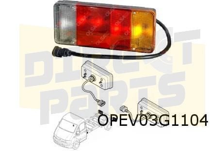 Opel Movano/ Renault Master achterlichtunit Rechts rechthoek, Autos : Pièces & Accessoires, Neuf, -, -, Envoi
