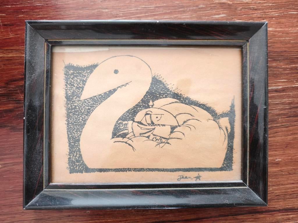 originele tekening Jean Cocteau uit Le Potomak, Antiek en Kunst, Ophalen of Verzenden