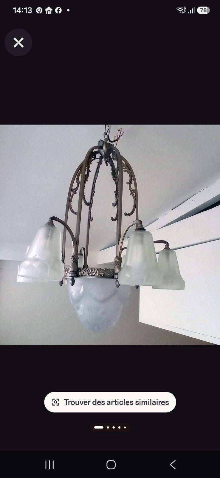 lustre art deco, Antiquités & Art, Enlèvement