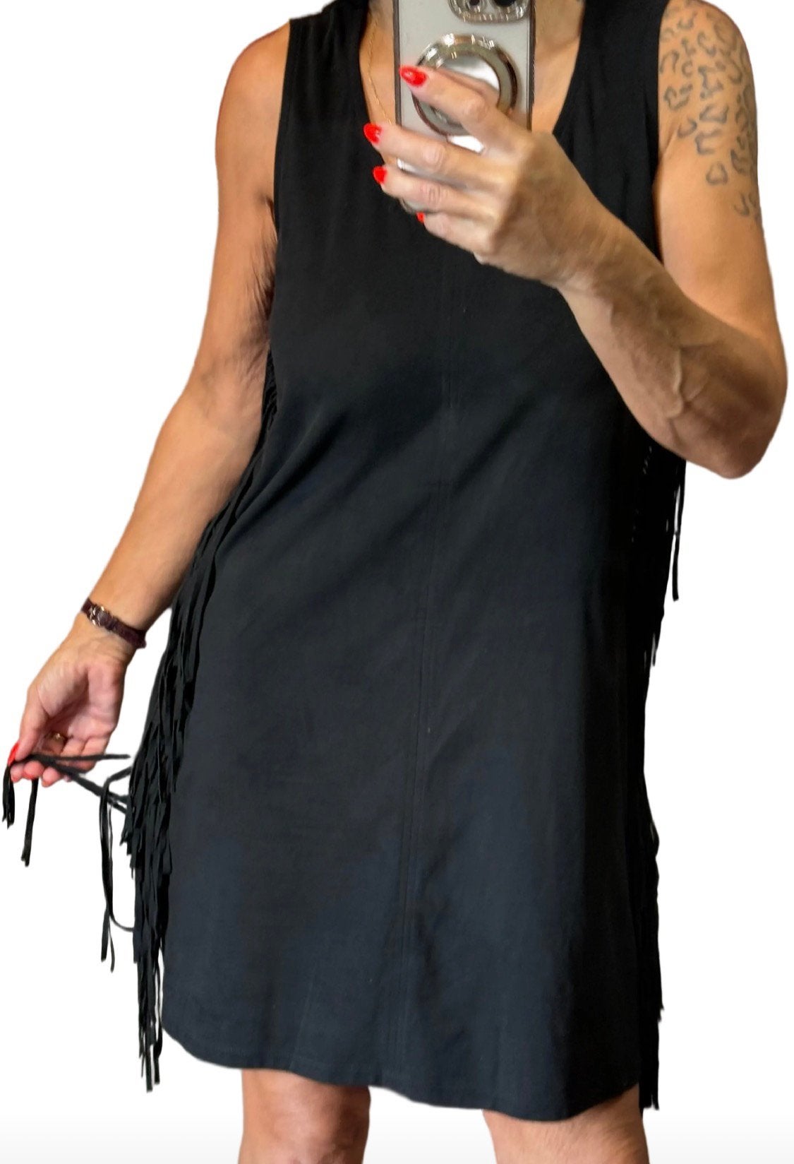 Morgan robe noir à franges taille L 40, Enlèvement ou Envoi, Porté, Noir