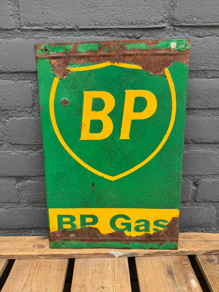 Ancienne enseigne publicitaire BP Gas, Collections, Marques & Objets publicitaires, Enlèvement ou Envoi, Utilisé, Panneau publicitaire