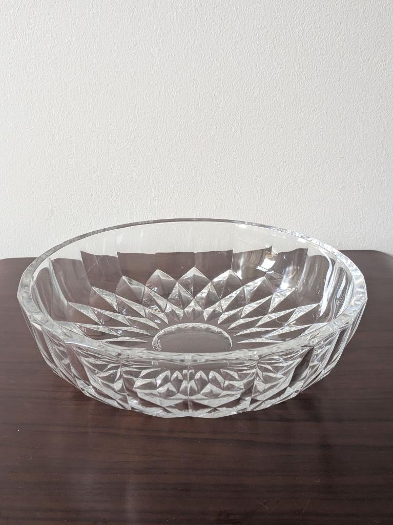 Grande coupe / saladier en verre épais - Val Saint Lambert, Enlèvement