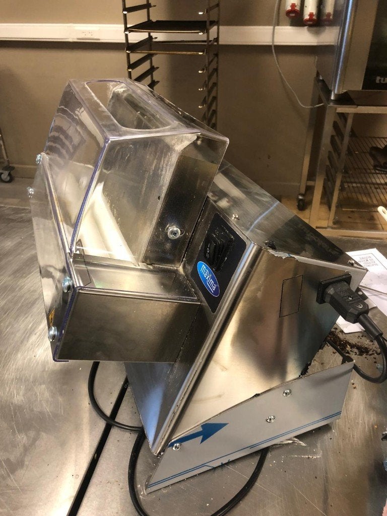Prof. Maxima Deeguitrolmachine / Pizzadeeg Roller (RVS), Elektronische apparatuur, Ophalen, Zo goed als nieuw