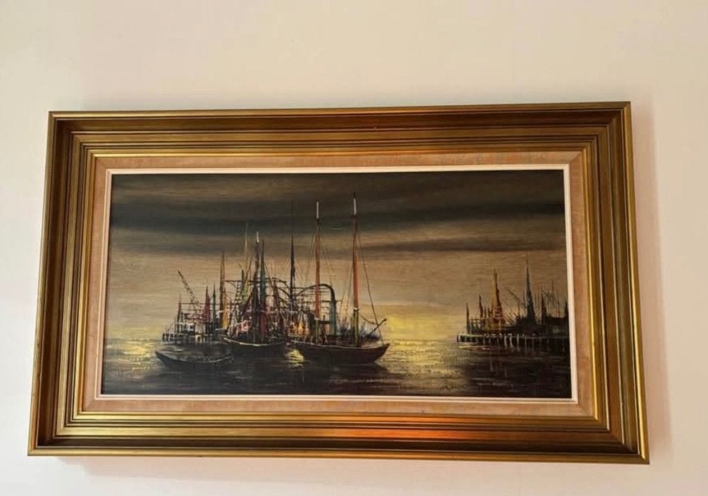Schilderij in olieverf, Ophalen, Maritiem / water, Overige stijlen, Doek