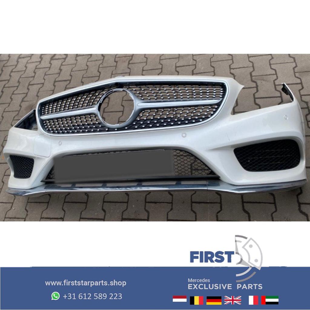 W218 CLS AMG FACELIFT VOORBUMPER COMPLEET WIT ZWART GRIJS ET, Utilisé, -, Avant, -