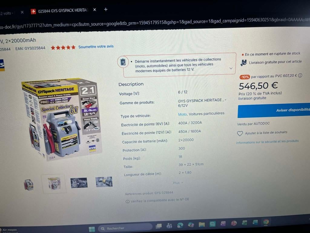 BOOSTER DE BATTERIE, Enlèvement, Neuf, Renault