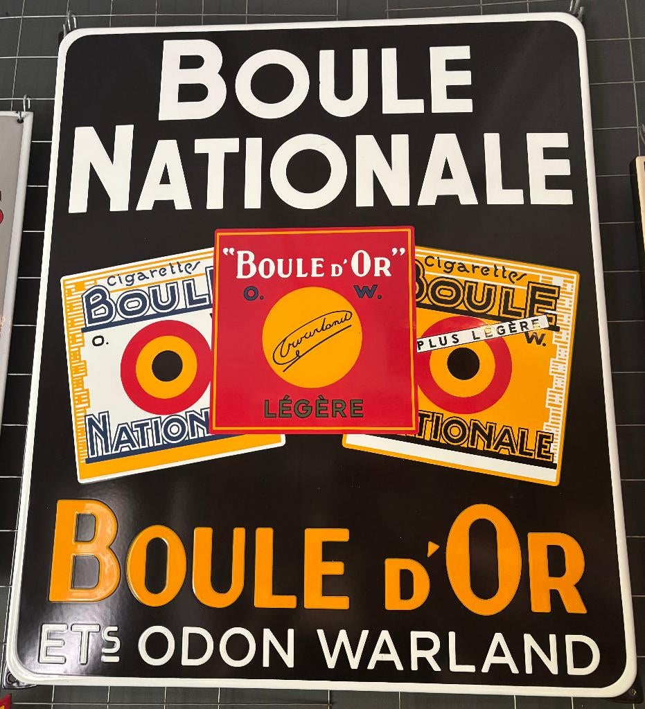 emaille reclamebord boule nationale, Verzamelen, Ophalen of Verzenden, Nieuw, Reclamebord