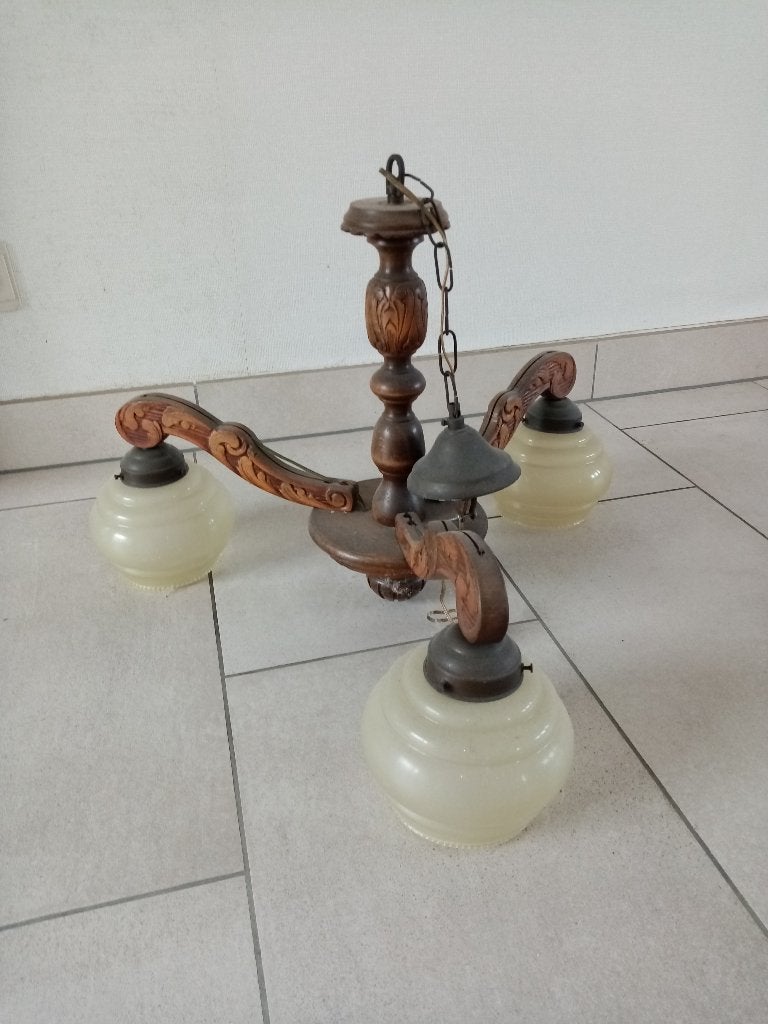 houten luster, Huis en Inrichting, Ophalen
