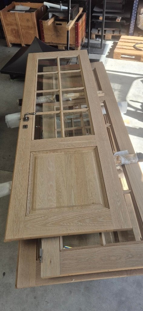 3 Dubbele eiken deuren zonder kader, Bricolage & Construction, Fenêtres & Moustiquaires, Porte intérieure, Porte pliante, Enlèvement