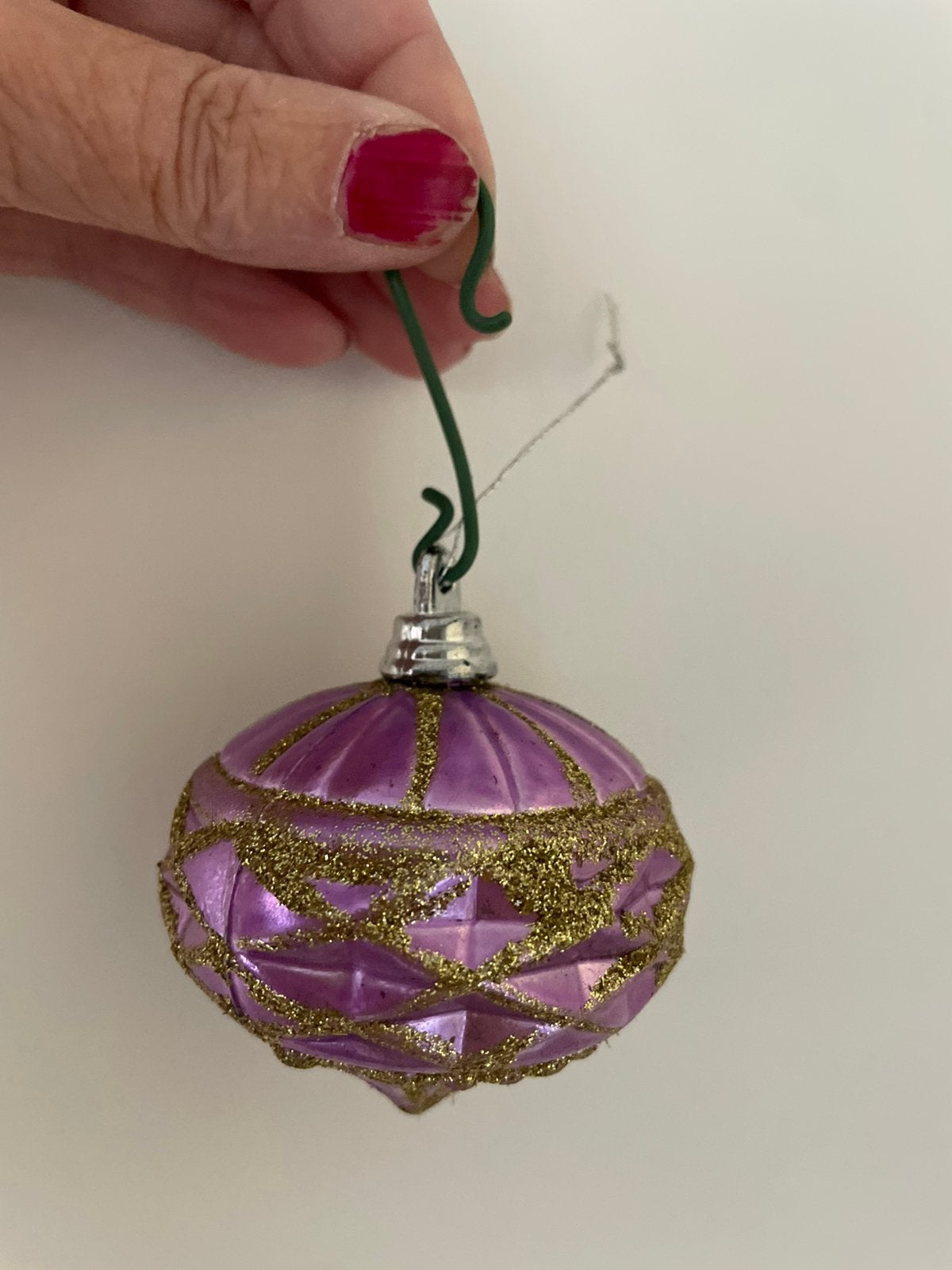 Mooie paarse vintage kerstbal, Diversen, Ophalen of Verzenden, Zo goed als nieuw