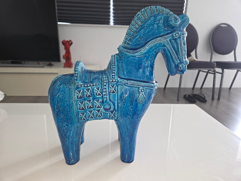 Bitossi Aldo Londi Rimini blu Paard 1950s 1960s, Ophalen