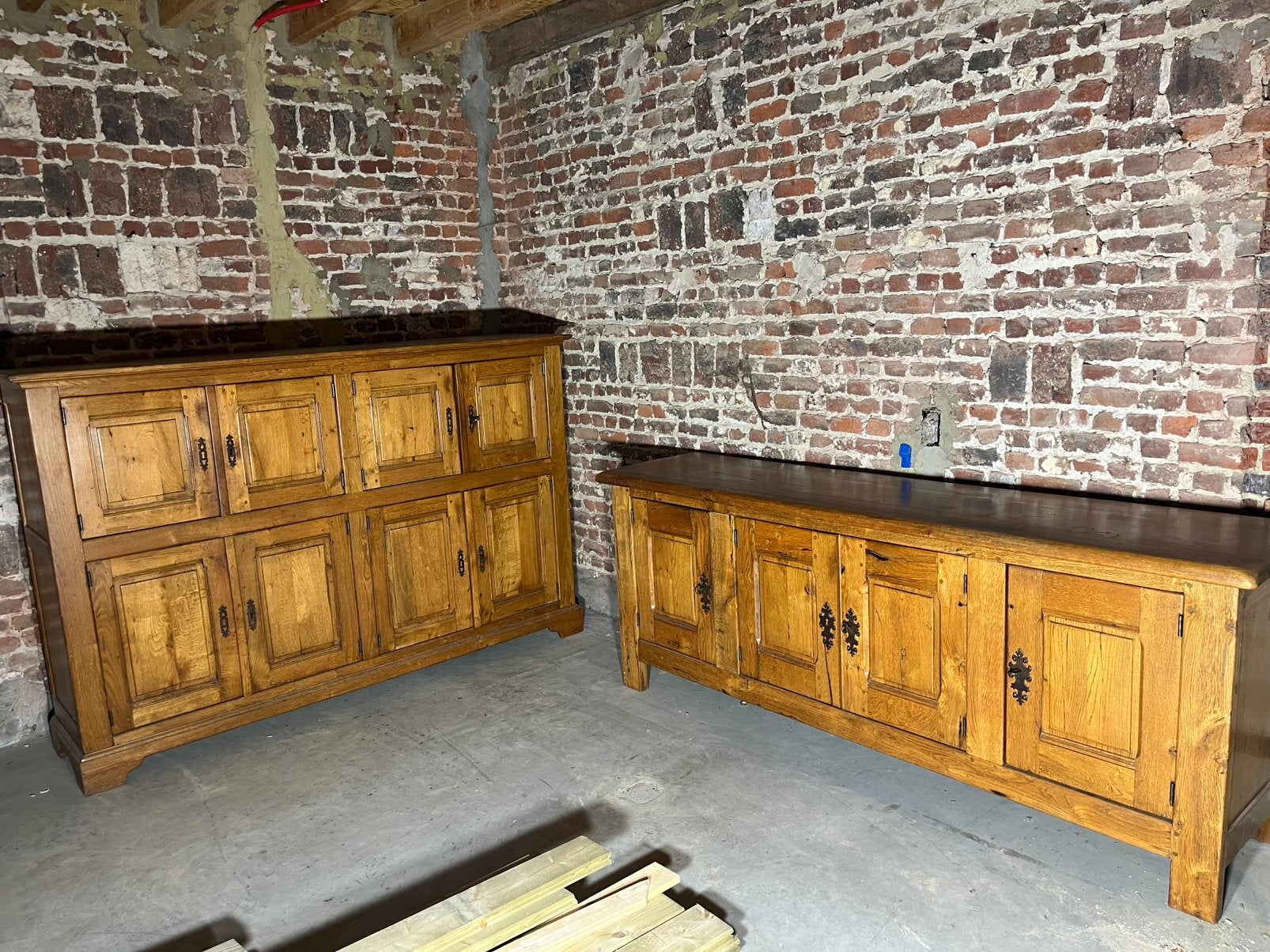 2 masief houten kasten, Antiek en Kunst, Antiek | Meubels | Kasten, Ophalen