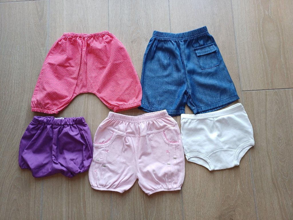 5 shorts maat 80, Kinderen en Baby's, Babykleding | Maat 80, Ophalen of Verzenden, Gebruikt, Meisje, Broekje