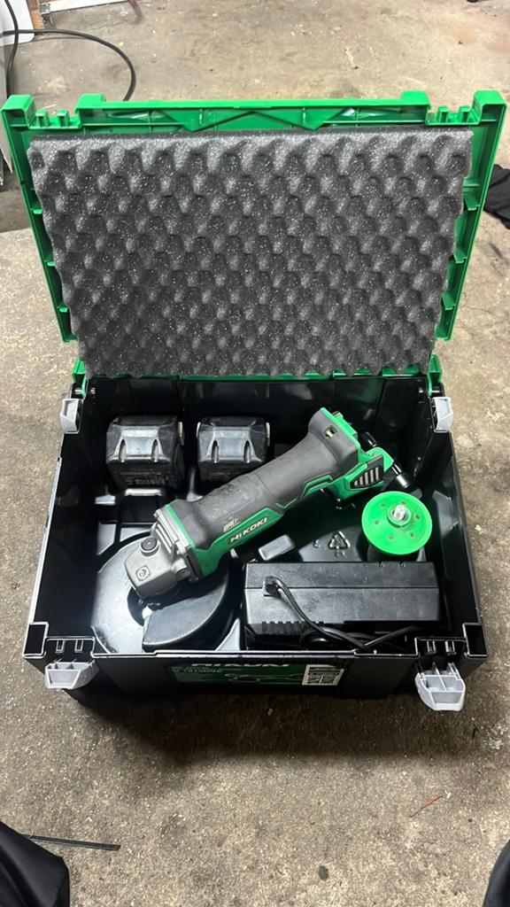 TE KOOP!!! Hikoki accu slijper, Doe-het-zelf en Bouw, Ophalen of Verzenden, Gebruikt, Haakse handslijpmachine