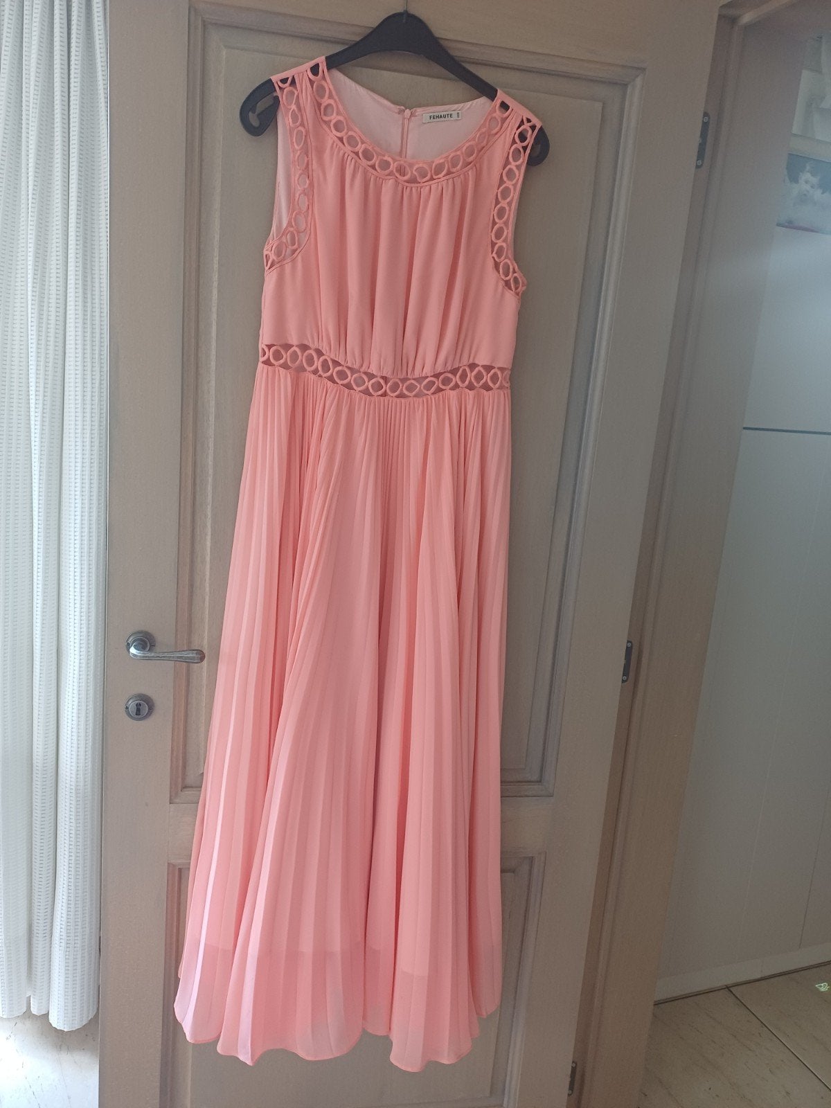 Lang mooi kleed, licht oranje. Merk: Fehaute, Kleding | Dames, Jurken, Ophalen, Maat 38/40 (M), Oranje