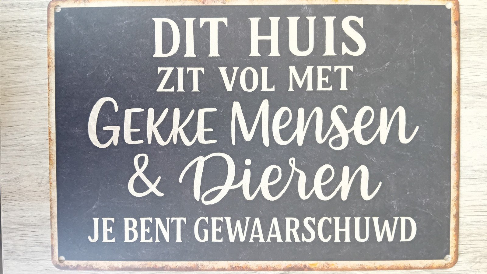grappig tekstbord, Tekstbord, Metaal, 30 cm, Ophalen of Verzenden