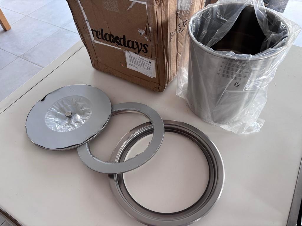 Inbouw prullenbak vuilbak inox, Huis en Inrichting, Ophalen, Inox, Nieuw, Minder dan 10 liter