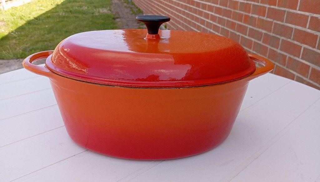 GROTE STOOFPOT BRAADPAN 7 KILO (LE CREUSET), Ophalen of Verzenden, Gebruikt, Gietijzer, Kookpan of Snelkookpan
