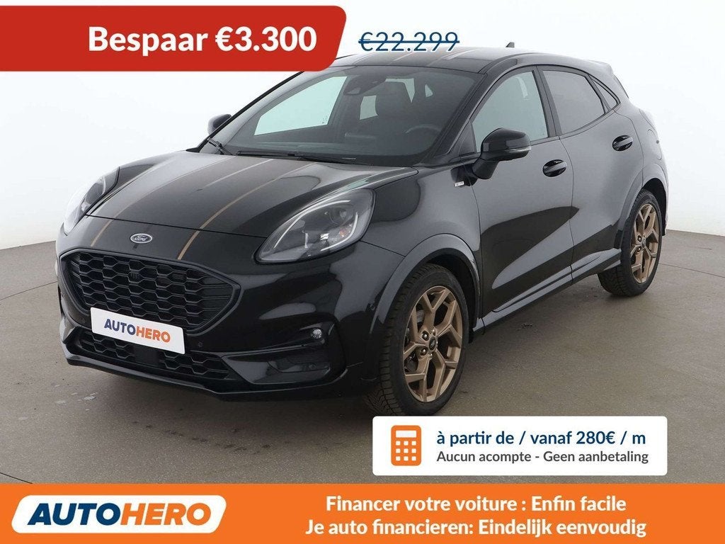 Ford Puma 1.0 EcoBoost Mild-Hybrid Vivid Ruby Edition, Puma, Noir, 5 portes, 5 places