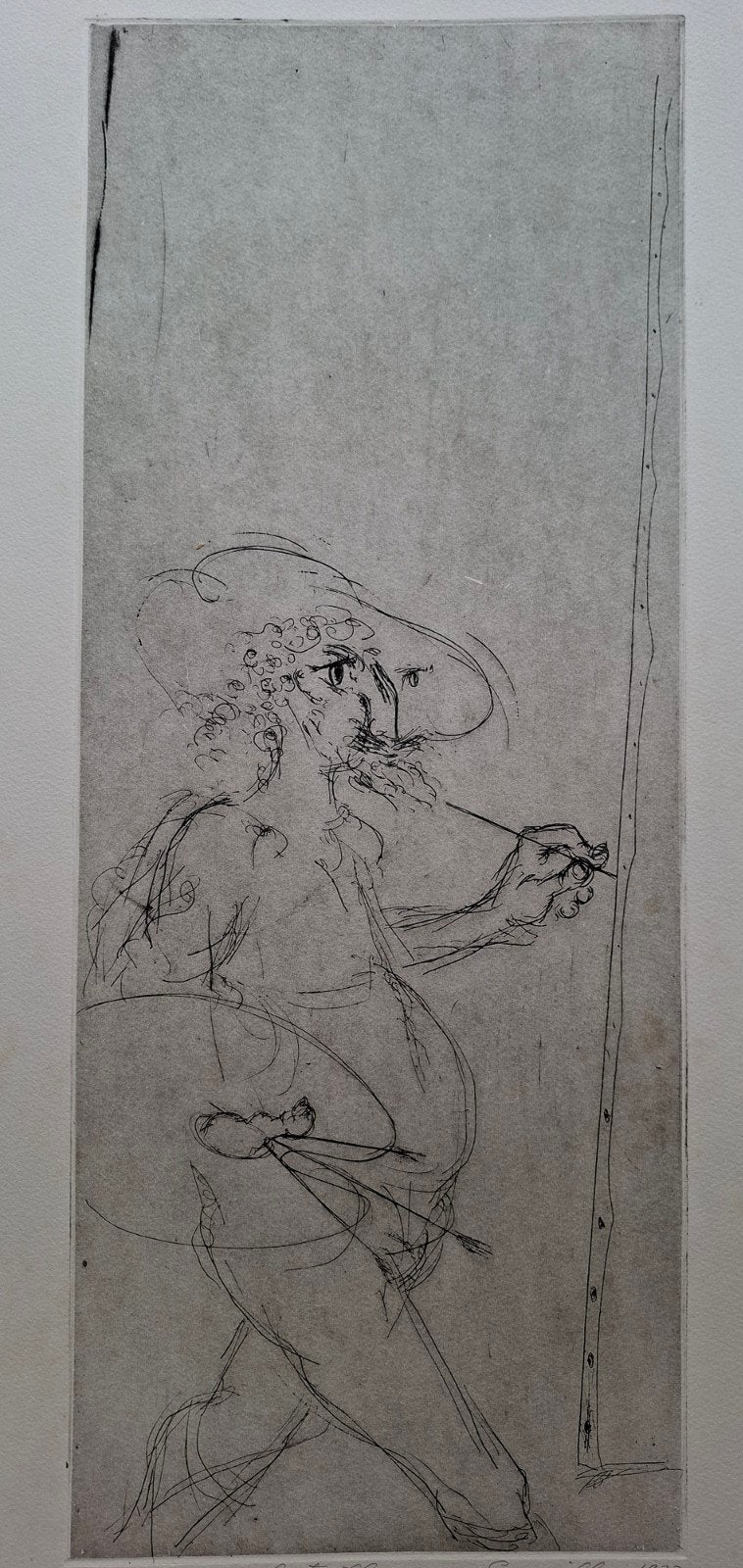 SOMVILLE Roger "En bataille" 1973 ets, Antiek en Kunst, Kunst | Etsen en Gravures, Ophalen of Verzenden, Ets, Genummerd