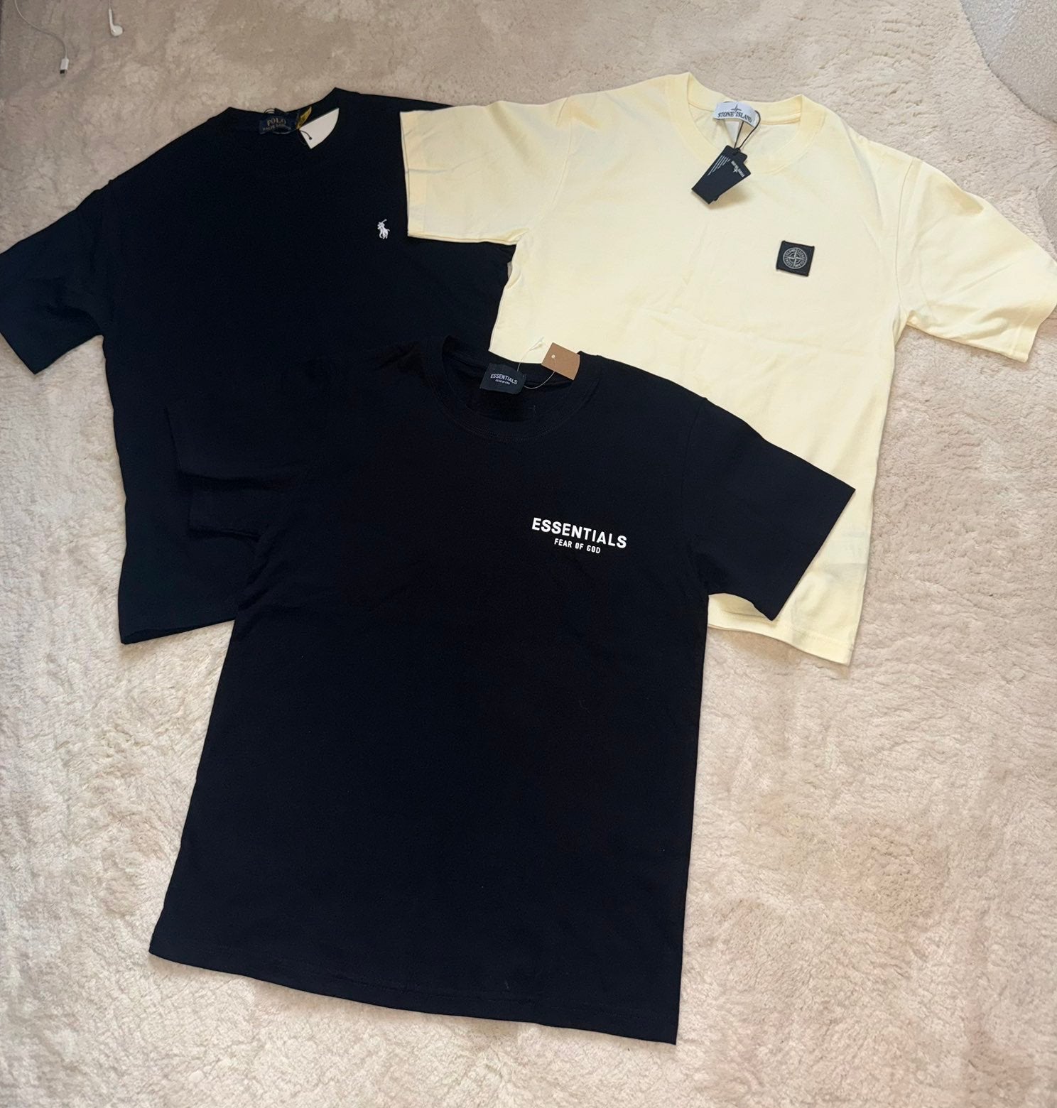 3 hemden (Ralph Lauren Polo, Essentials, Stone Island), Ophalen of Verzenden, Nieuw, Maat 46 (S) of kleiner, Overige kleuren