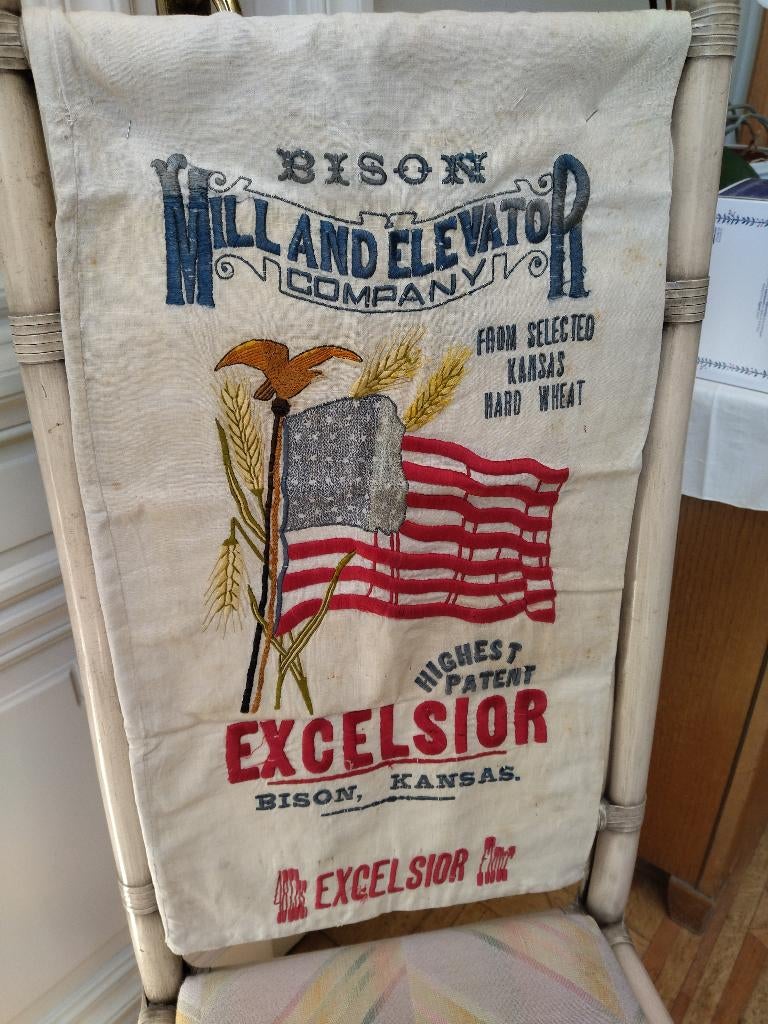 Antieke Amerikaanse graanzak Excelsior Bison Kansas, Ophalen