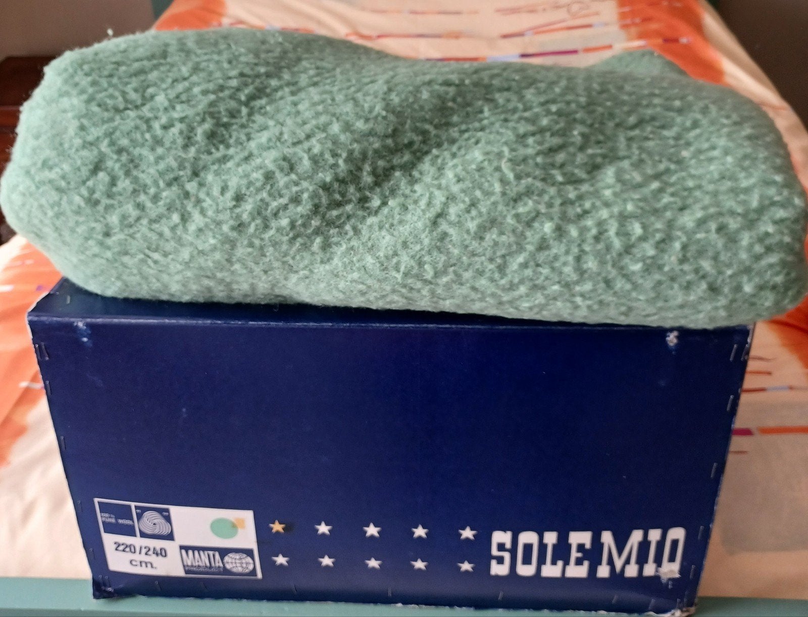 sole mio deken., Huis en Inrichting, Woonaccessoires | Plaids en Woondekens, Ophalen, Gebruikt, Wol, Groen