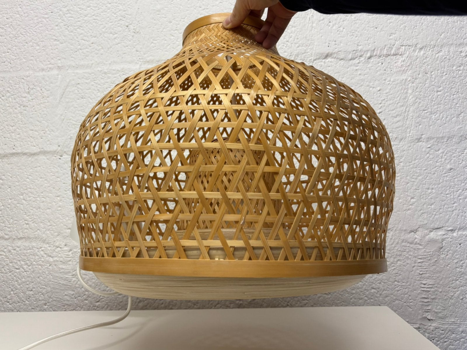 Suspension IKEA MISTERHULT, bambou/fait main, 45 cm, Ophalen, Zo goed als nieuw