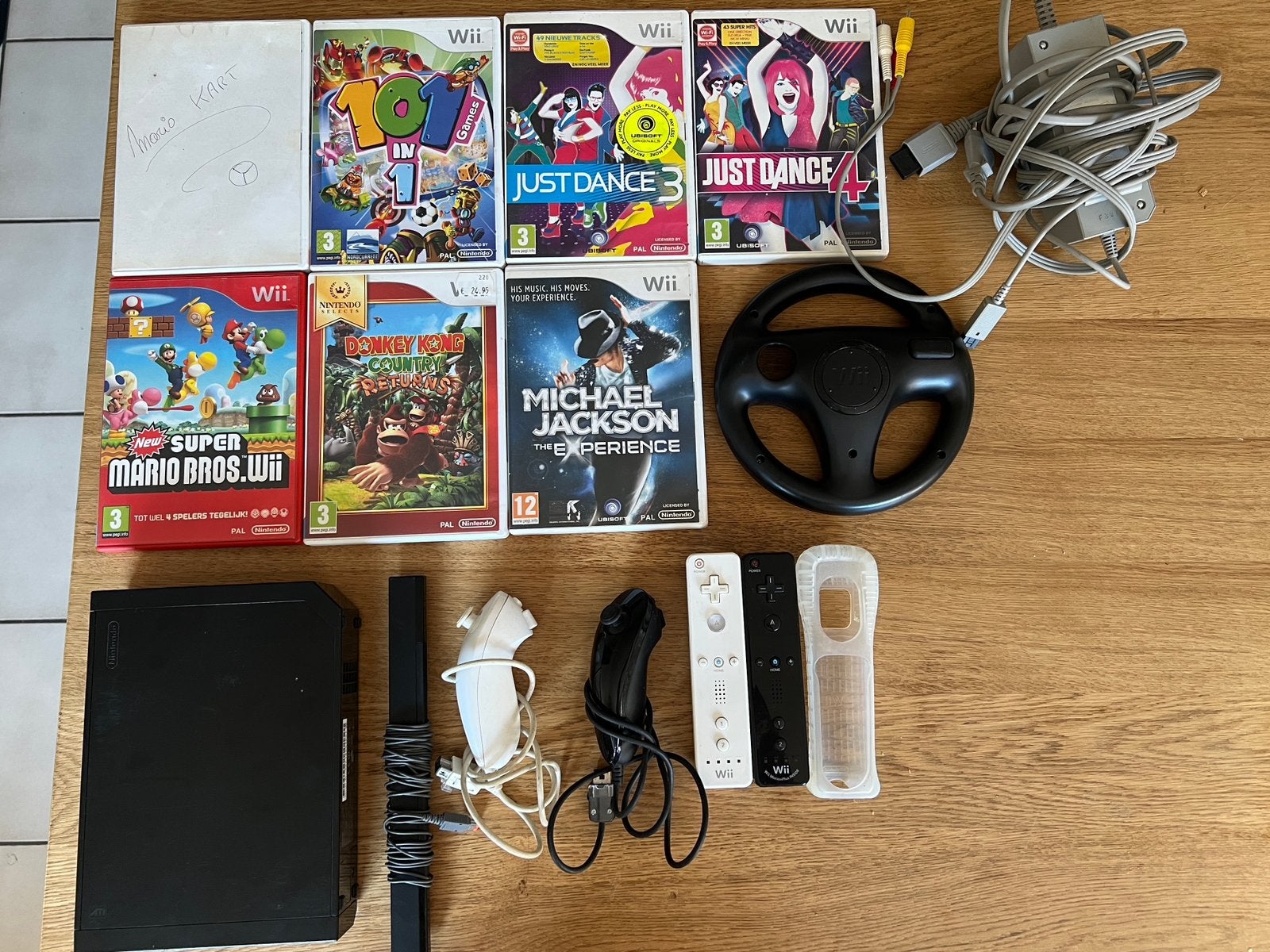 Nintendo wii + controllers/stuur/games, Games en Spelcomputers, Ophalen, Gebruikt, Met 2 controllers, Met stuurtje