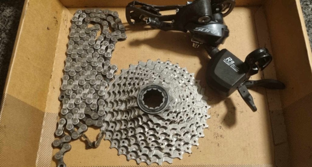 Shimano sora 9s flatbar, Fietsen en Brommers, Fietsonderdelen, Verzenden, Fatbike, Derailleur of Ketting, Shimano sora