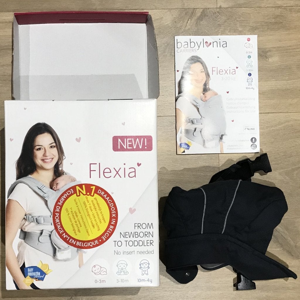 BABYLONIA Porte-Bébé Ergonomique Évolutif Flexia Organic 914, Enlèvement ou Envoi, Utilisé, Ventre ou Dos, Porte-bébé