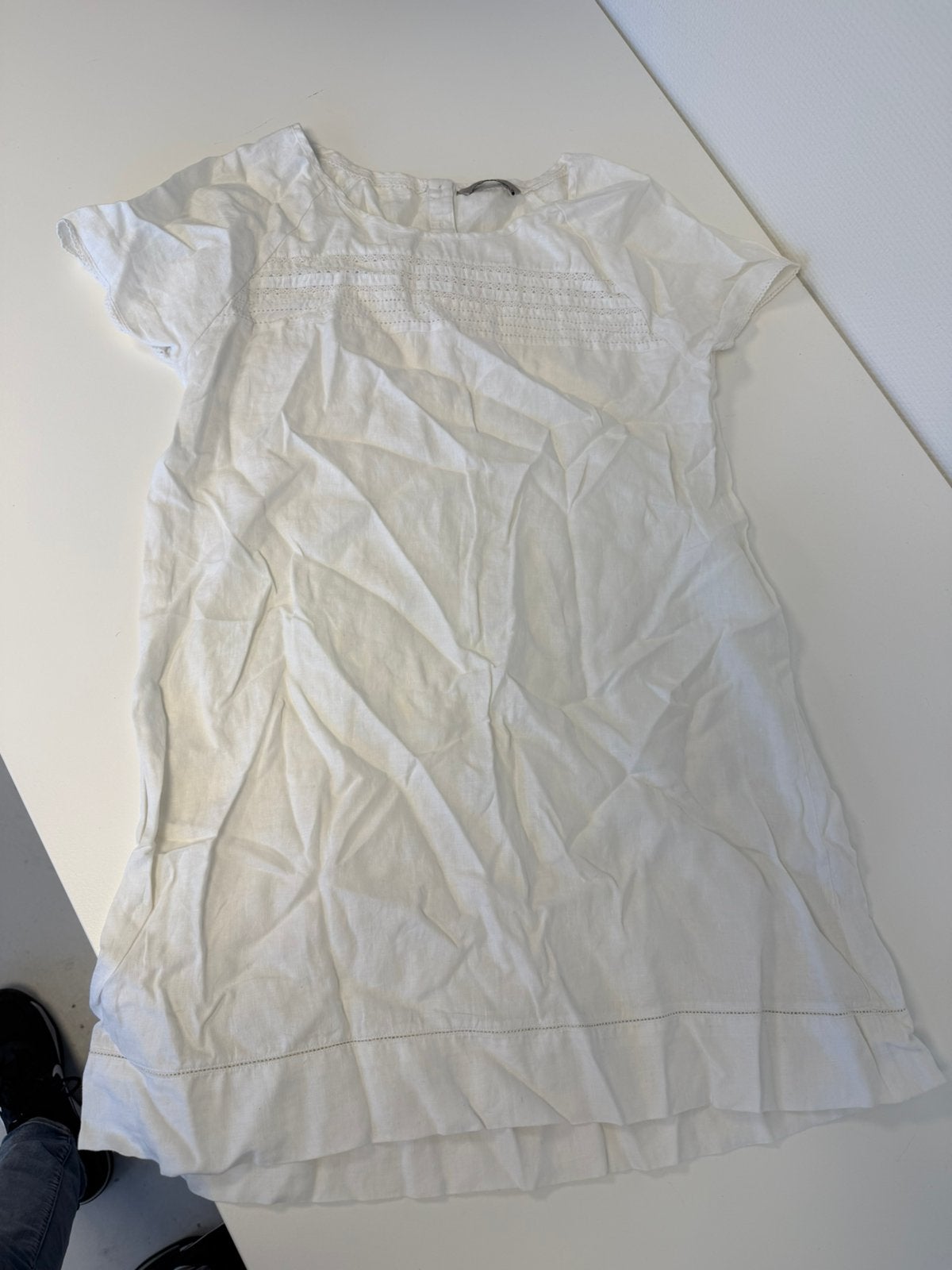 TU Witte Linnen Jurk Maat 12 / 40 M – Zomerjurk korte mouwen, Kleding | Dames, Ophalen of Verzenden, Zo goed als nieuw, Maat 38/40 (M)