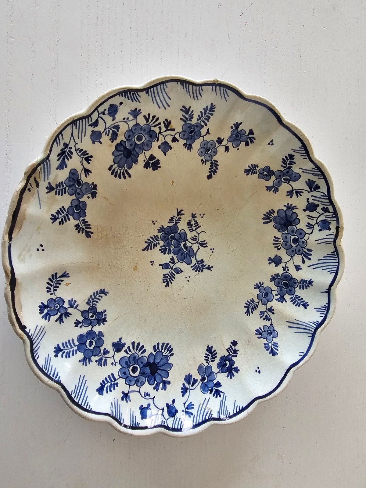 assiette ancienne en poterie bleue de Delft 1919, Antiquités & Art, Enlèvement ou Envoi