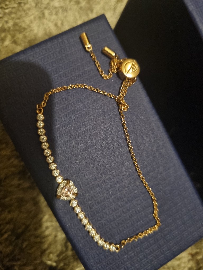 Armbandje swarovski, Bijoux, Sacs & Beauté, Neuf, Enlèvement ou Envoi, Or, Avec cristal
