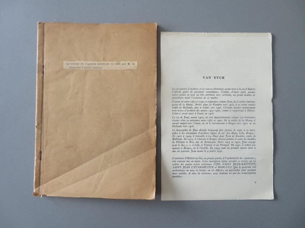 boekje Le retour de l,agneau mystique en 1815 +  Van Eyck, Ophalen of Verzenden, Zo goed als nieuw, Overige onderwerpen