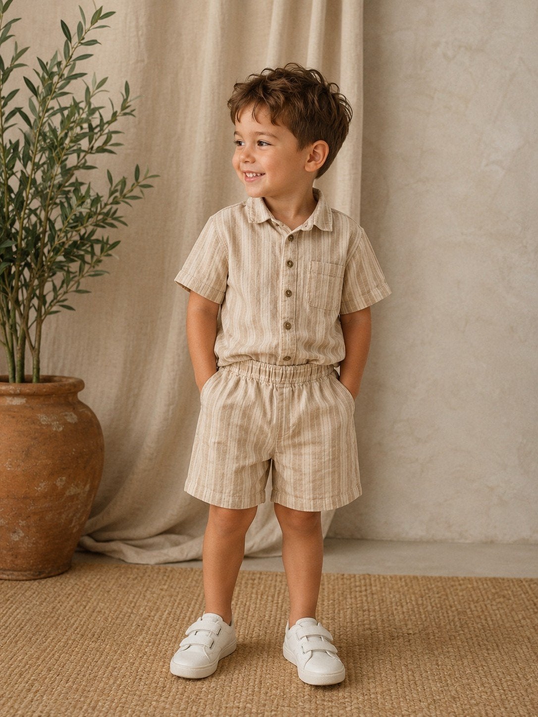Ensemble beige d'été H&M taille 80, Enlèvement ou Envoi, Ensemble