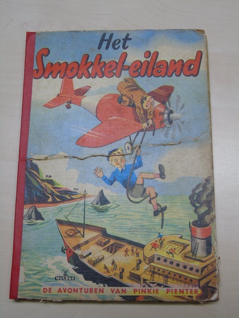 Vintage stripalbum: Het Smokkel-eiland (ca. 1950), Antiquités & Art, Antiquités | Livres & Manuscrits, Enlèvement, J.H. Koeleman